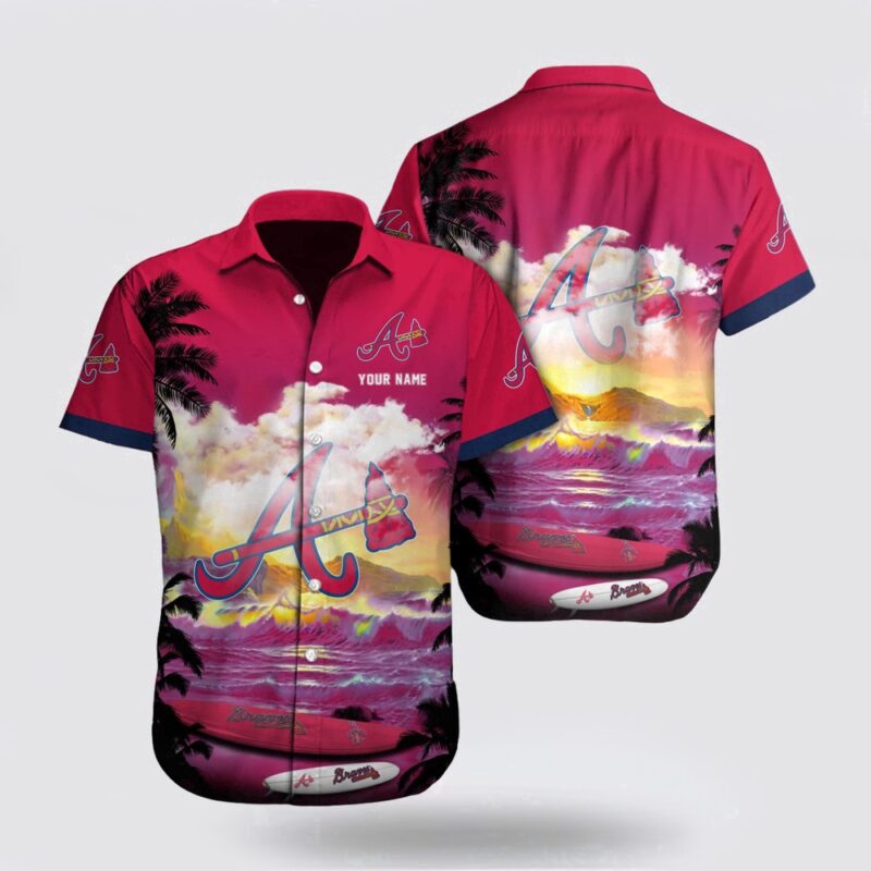 Customized MLB Atlanta Braves Hawaiian Shirt Immerse Yourself In The Sea Breeze For Fan MLB