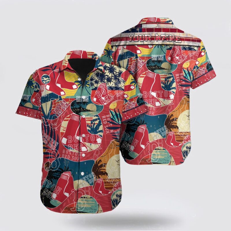 Customized MLB Boston Red Sox Hawaiian Shirt Embrace The Energetic Summer For Fan MLB