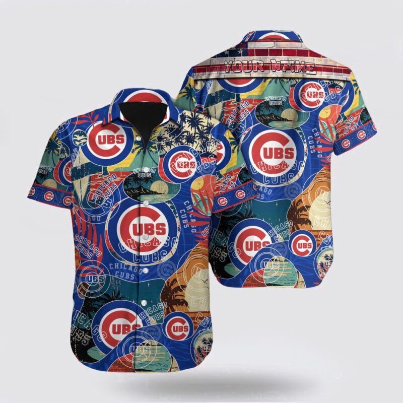 Customized MLB Chicago Cubs Hawaiian Shirt Set Your Spirit Free With The Breezy For Fan MLB