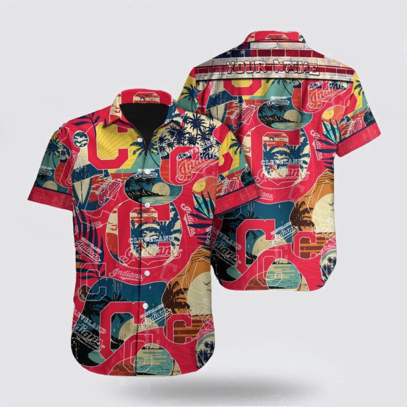 Customized MLB Cleveland Indians Hawaiian Shirt Transform The Beach For Fan MLB