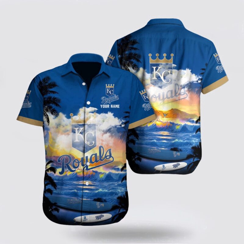 Customized MLB Kansas City Royals Hawaiian Shirt Surfing In Style For Fan MLB
