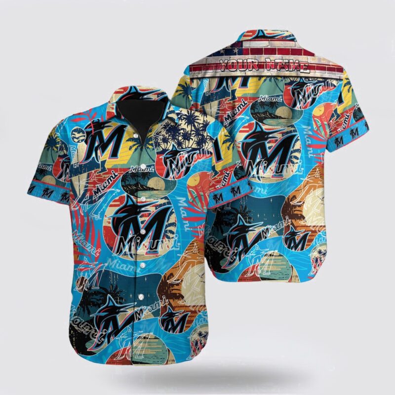 Customized MLB Miami Marlins Hawaiian Shirt Let Your Imagination Soar For Fan MLB