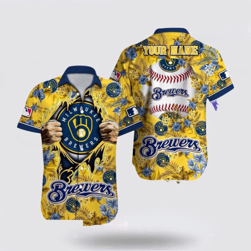 Customized MLB Milwaukee Brewers Hawaiian Shirt Explore Ocean Vibes For Fan MLB