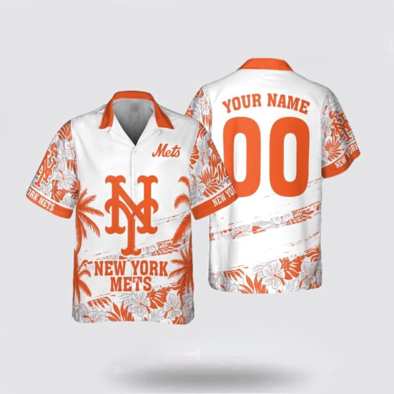 Customized MLB New York Mets Hawaiian Shirt Flower Pattern Summer For Fan MLB