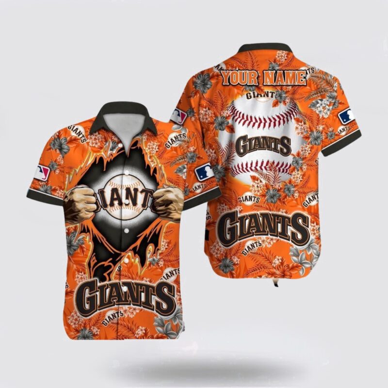 Customized MLB San Francisco Giants Hawaiian Shirt Name Aloha 3D For Fan MLB