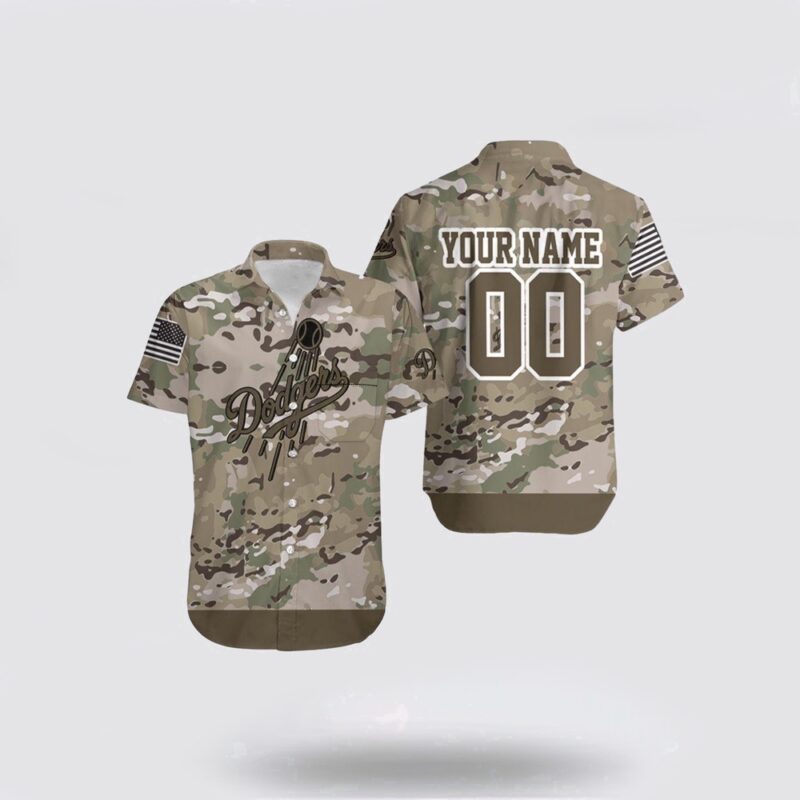 Cutomized MLB Los Angeles Dodgers Hawaiian Shirt Camouflage Veteran For Fan MLB