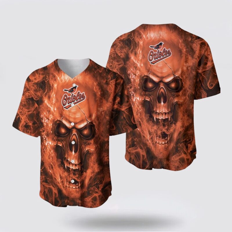 MLB Baltimore Orioles Baseball Jersey Skull Unique And Expressive For Fans