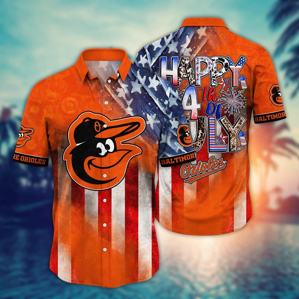 MLB Baltimore Orioles Hawaii Shirt Independence Day Trendy Hawaiian Tops For Cool Fans