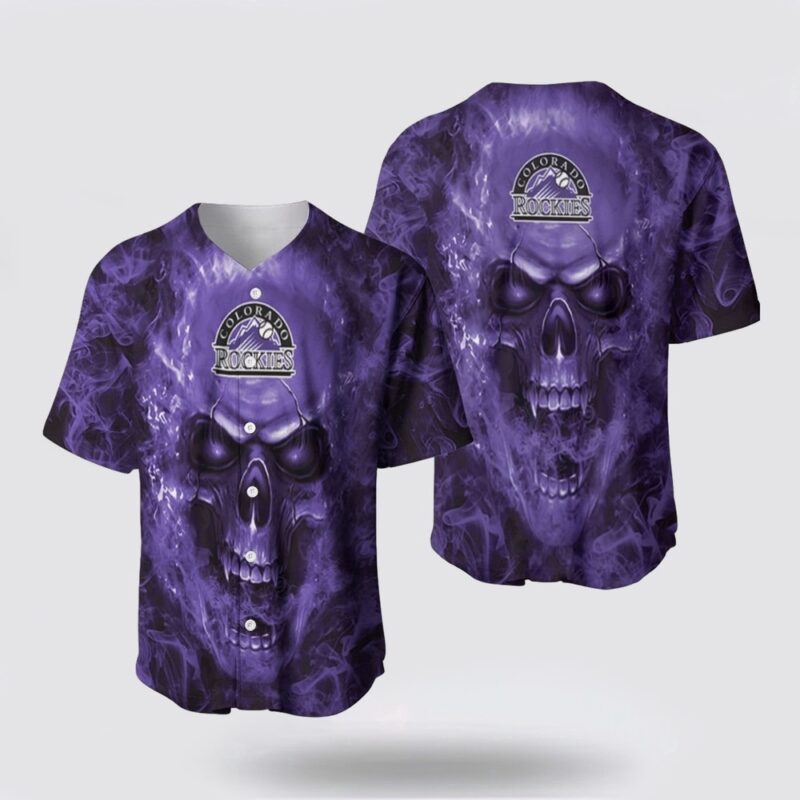 MLB Colorado Rockies Baseball Jersey Skull Adventure And Personality For Fans