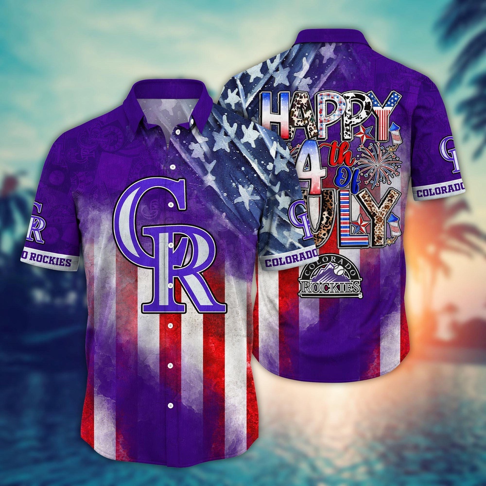 MLB Colorado Rockies Hawaii Shirt Independence Day Trendy Hawaiian Tops For Cool Fans