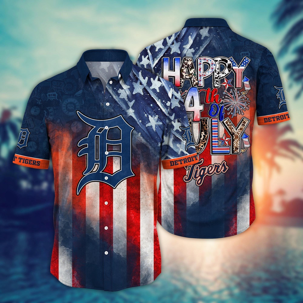 MLB Detroit Tigers Hawaii Shirt Independence Day Trendy Hawaiian Tops For Cool Fans