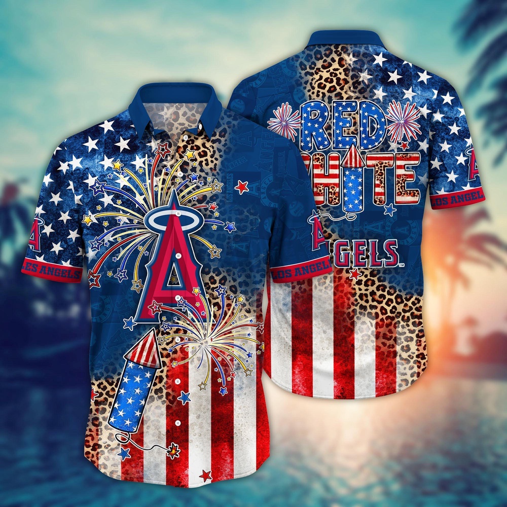 MLB Los Angeles Angels Hawaii Shirt Independence Day Vibrant Aloha For Cool Fans