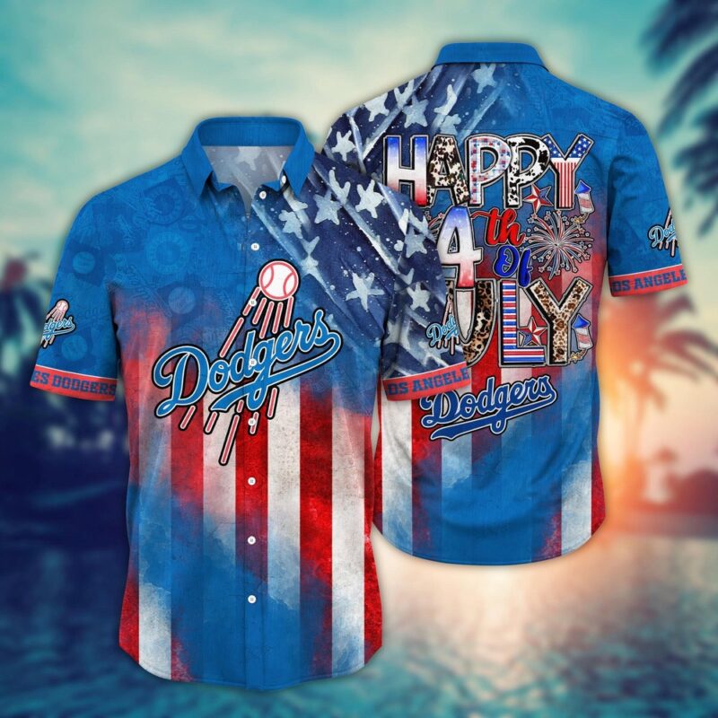 MLB Los Angeles Dodgers Hawaii Shirt Independence Day Trendy Hawaiian Tops For Cool Fans