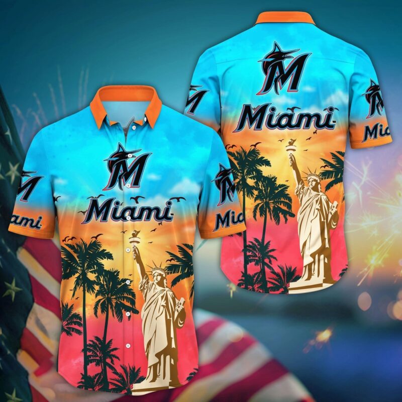 MLB Miami Marlins Hawaii Shirt Sunrise To Sunset For Cool Fans
