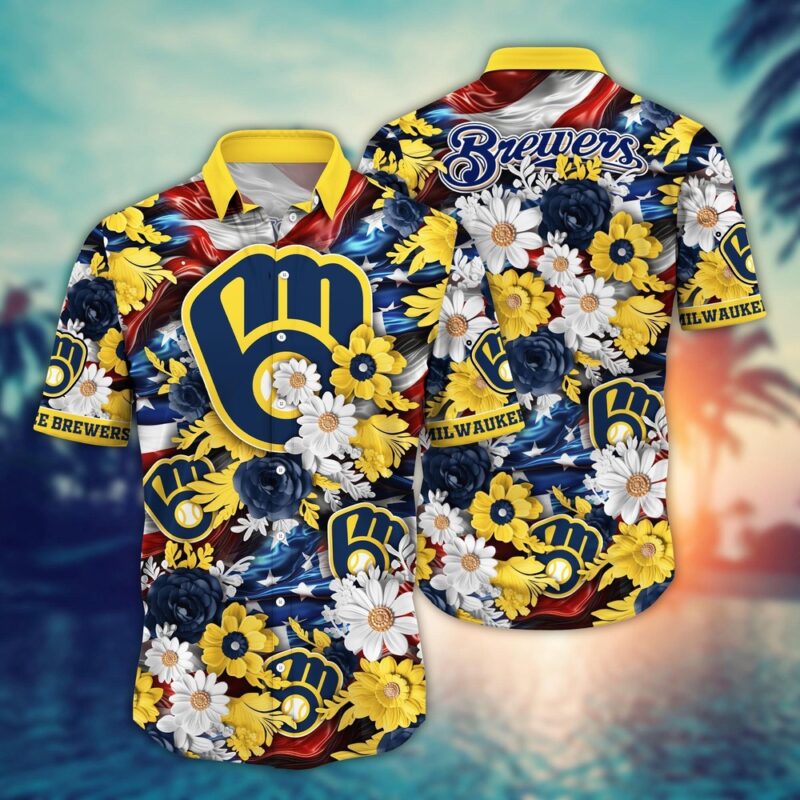 MLB Milwaukee Brewers Hawaii Shirt Independence Day For Cool Fans
