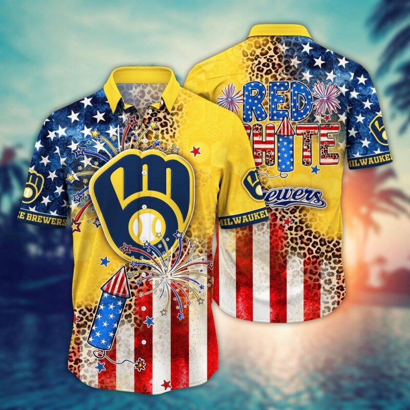 MLB Milwaukee Brewers Hawaii Shirt Independence Day Vibrant Aloha For Cool Fans