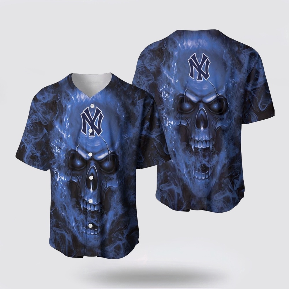 MLB New York Yankees Baseball Jersey Skull Symbolizes Both Style And Passion For Fans