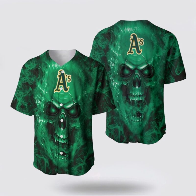 MLB Oakland Athletics Baseball Jersey Skull Breathable And Comfortable For Fans