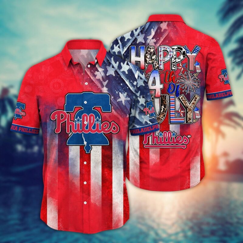 MLB Philadelphia Phillies Hawaii Shirt Independence Day Trendy Hawaiian Tops For Cool Fans