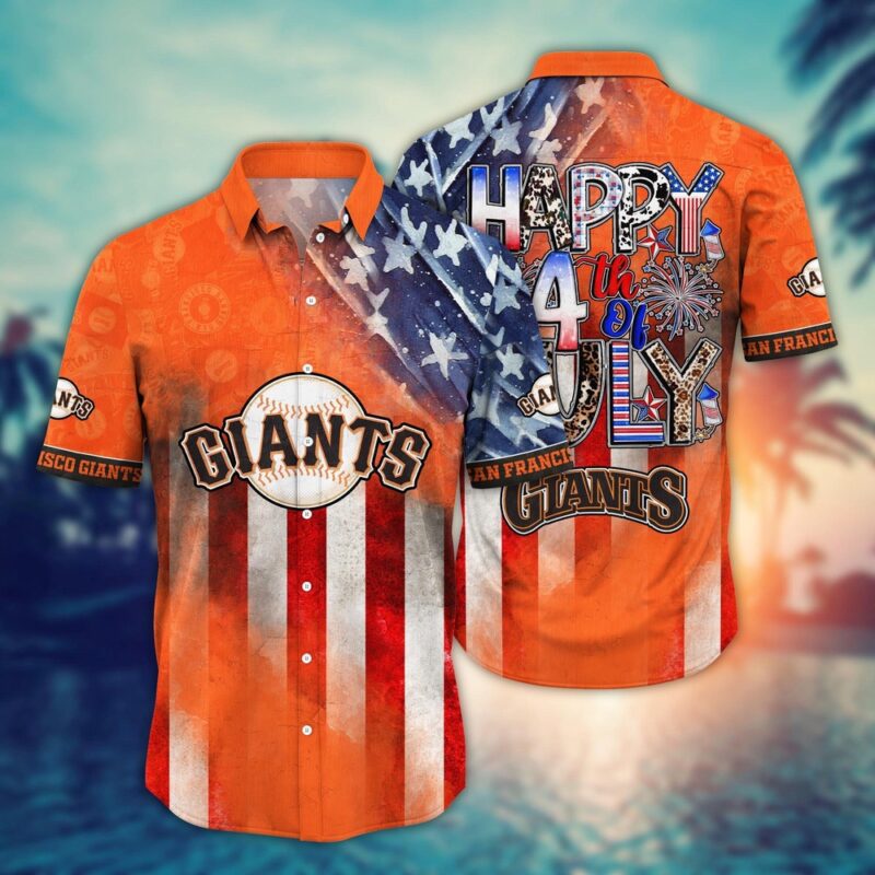 MLB San Francisco Giants Hawaii Shirt Independence Day Trendy Hawaiian Tops For Cool Fans