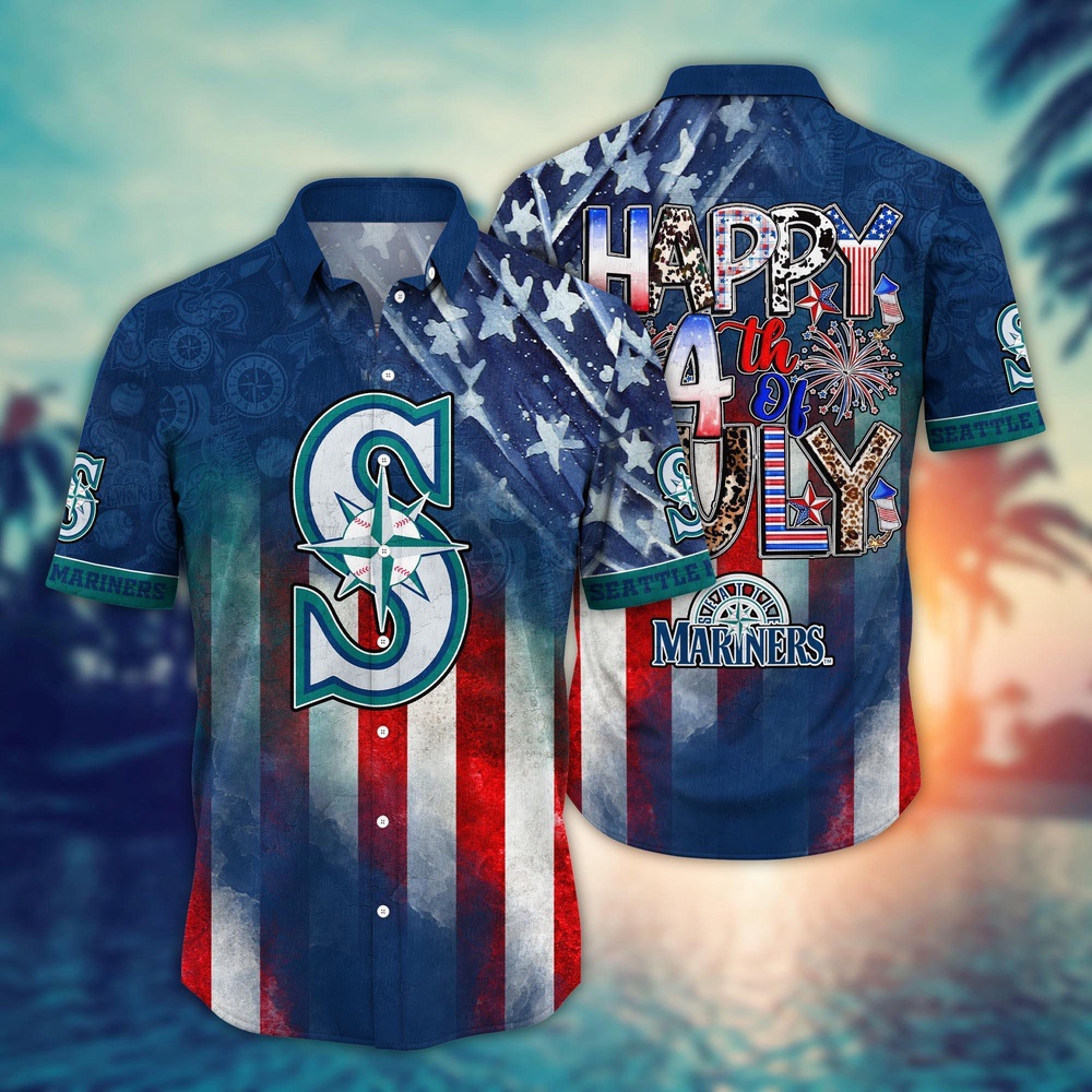 MLB Seattle Mariners Hawaii Shirt Independence Day Trendy Hawaiian Tops For Cool Fans