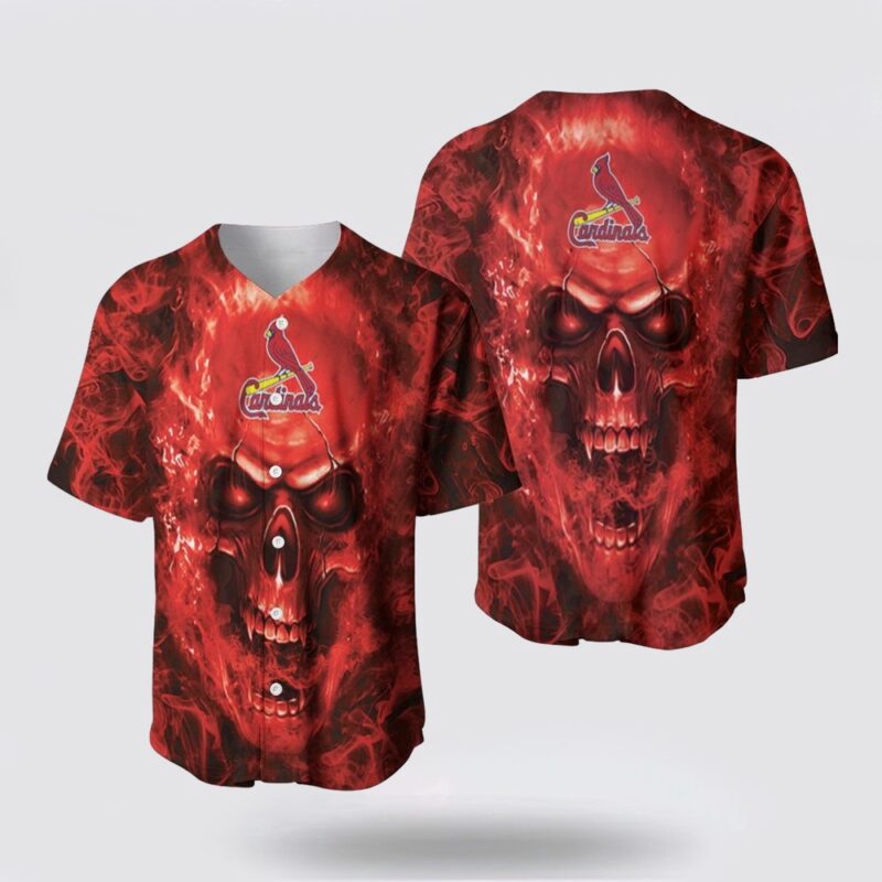 MLB St Louis Cardinals Baseball Jersey Skull A Perfect Blend Of Style And Comfort For Fans