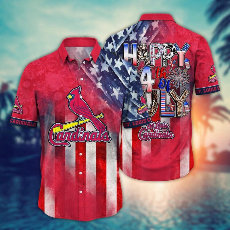 MLB St Louis Cardinals Hawaii Shirt Independence Day Trendy Hawaiian Tops For Cool Fans