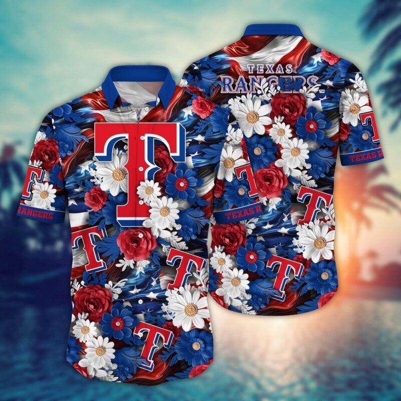 MLB Texas Rangers Hawaii Shirt Independence Day For Cool Fans