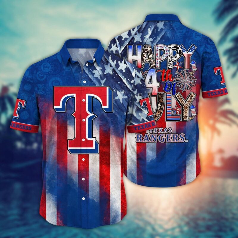 MLB Texas Rangers Hawaii Shirt Independence Day Trendy Hawaiian Tops For Cool Fans