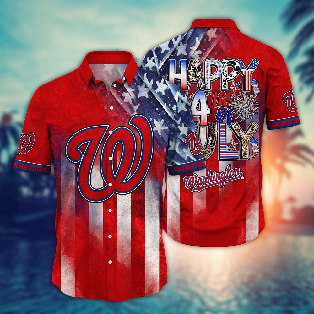 MLB WashingTon Nationals Hawaii Shirt Independence Day Trendy Hawaiian Tops For Cool Fans