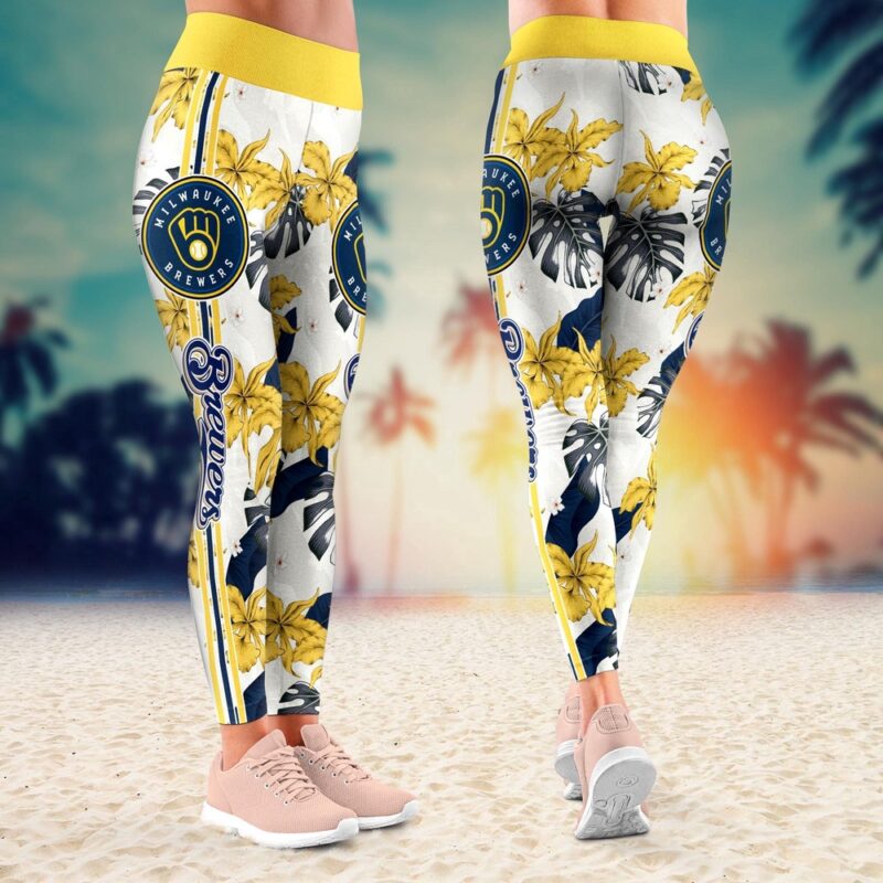 MLB Milwaukee Brewers Leggings Casual Elegance Bliss For Fans