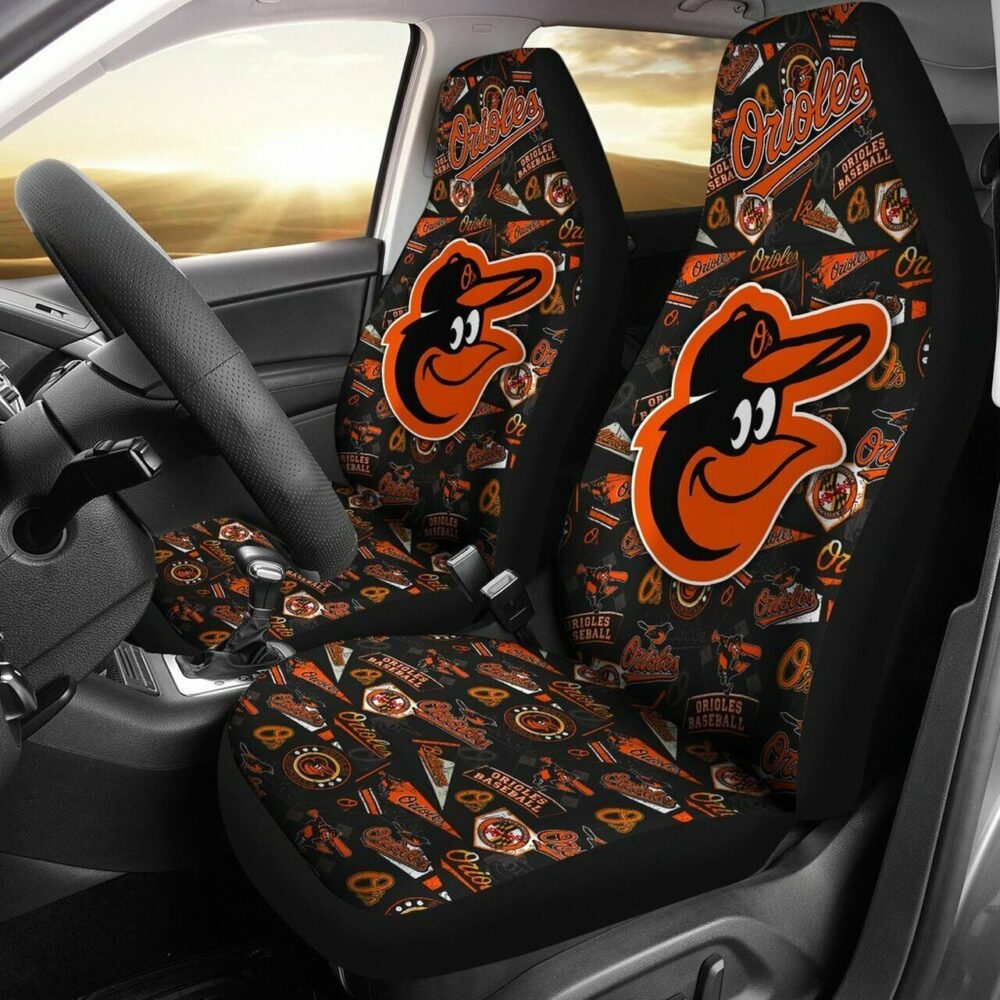 MLB Baltimore Orioles Car Seat Covers Journey with Victorious Vibes