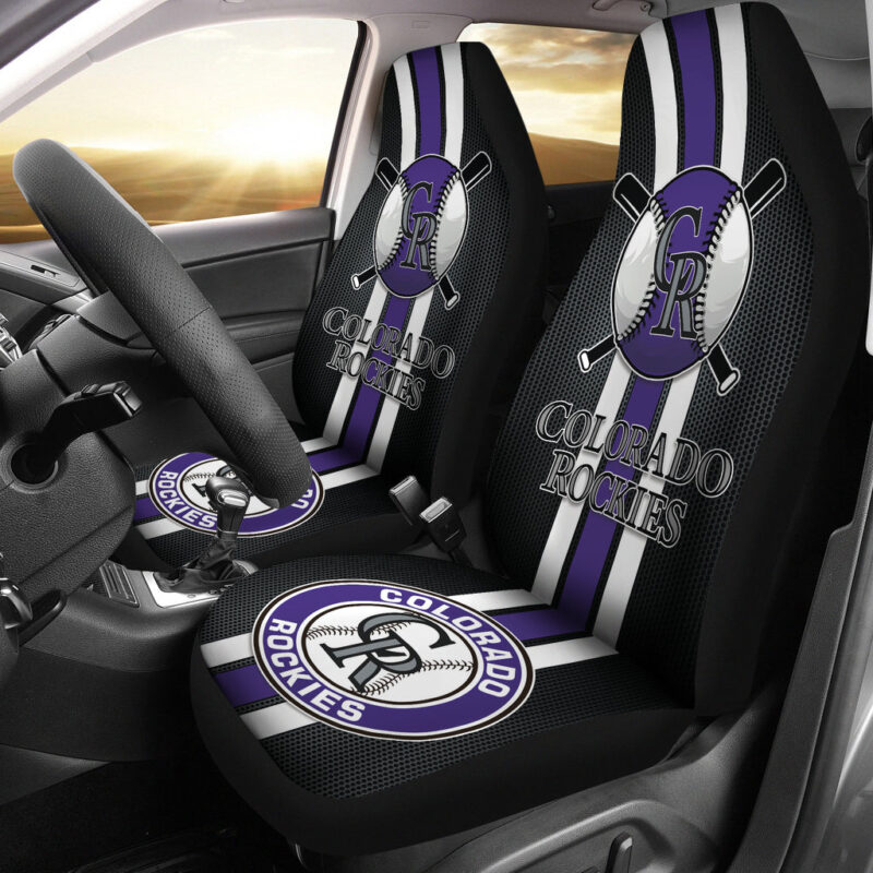 MLB Colorado Rockies Car Seat Covers Logo