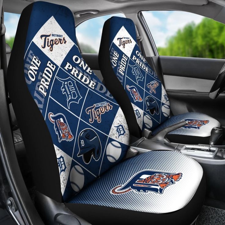 MLB Detroit Tigers Car Seat Covers Pride Flag