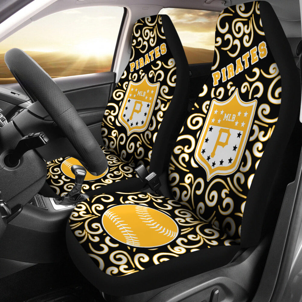 MLB Pittsburgh Pirates Car Seat Covers Black