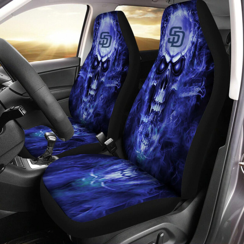 MLB San Diego Padres Car Seat Covers Skull