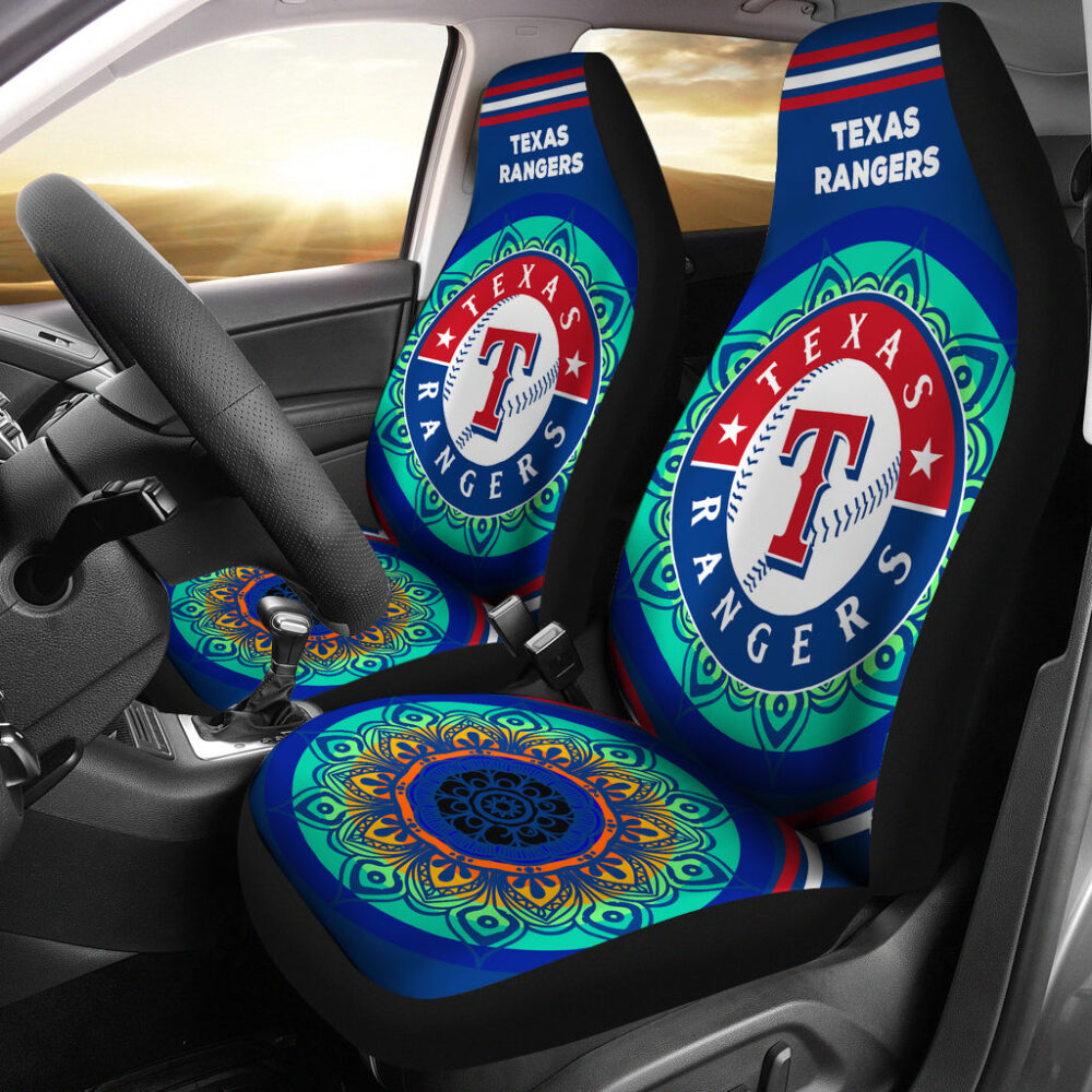 MLB Texas Rangers Car Seat Covers Triumphant Roadside Charm