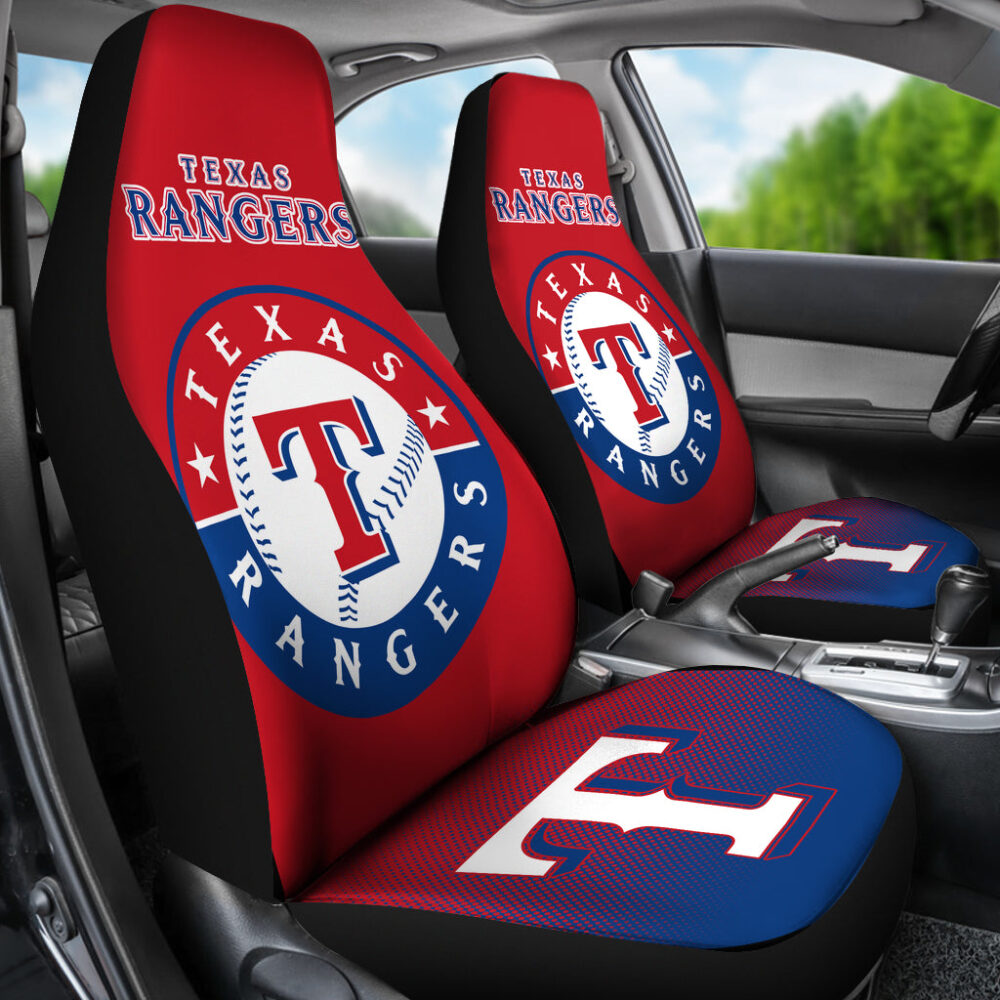 MLB Texas Rangers Car Seat Covers Cruise in Game Day Essence