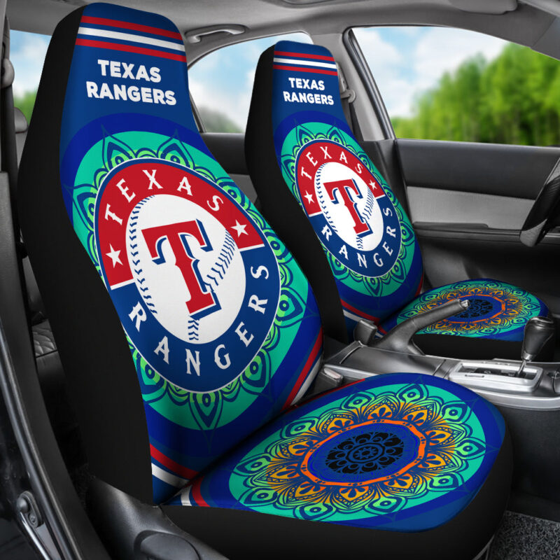 MLB Texas Rangers Car Seat Covers Triumphant Roadside Charm