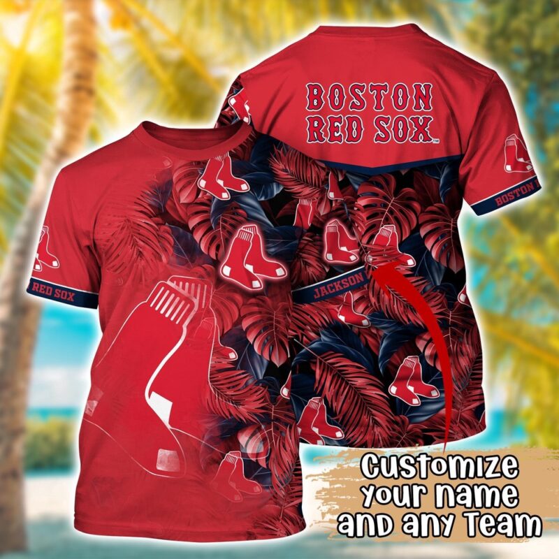 Customized MLB Boston Red Sox 3D T-Shirt Summer Symphony For Sports Enthusiasts