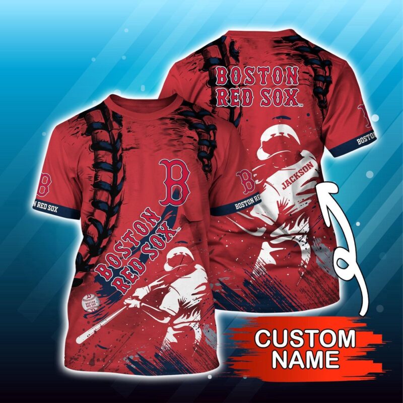 Customized MLB Boston Red Sox 3D T-Shirt Sunset Slam Chic For Sports Enthusiasts