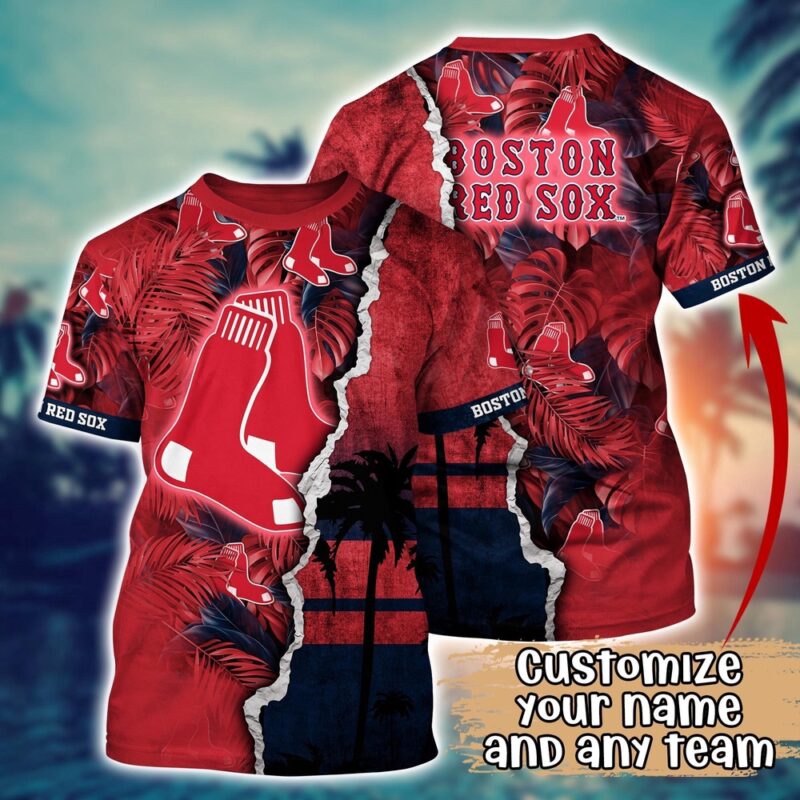 Customized MLB Boston Red Sox 3D T-Shirt Tropic MLB Style For Sports Enthusiasts
