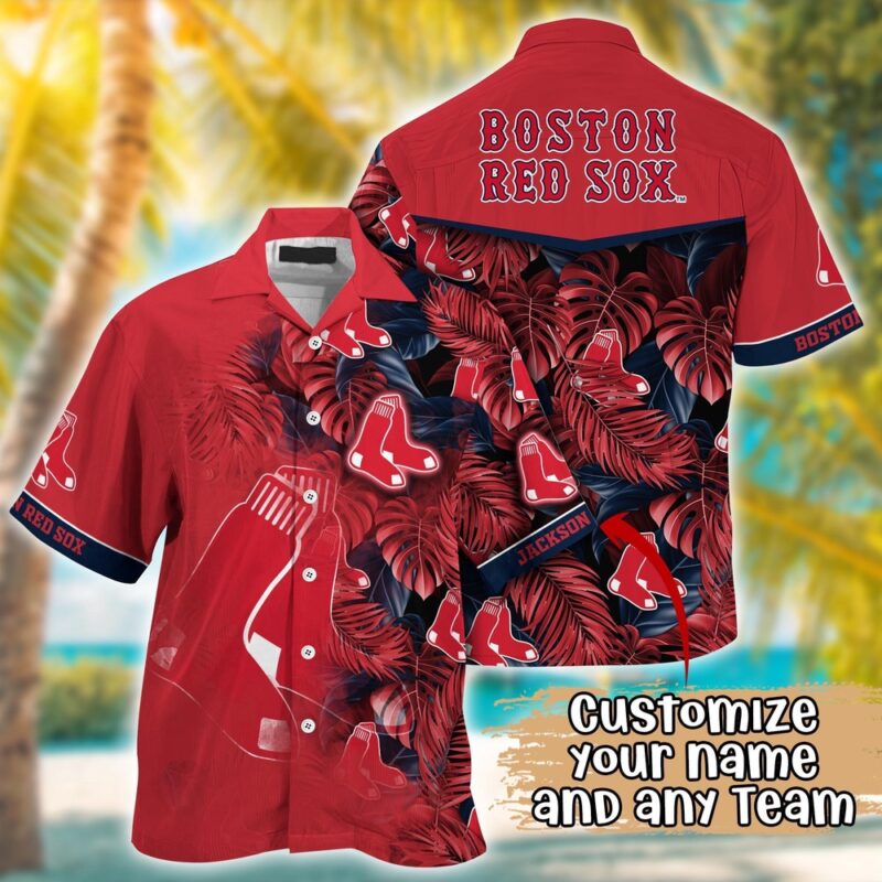 Customized MLB Boston Red Sox Hawaiian Shirt Radiant Rhythms For Fans