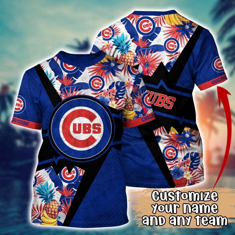 Customized MLB Chicago Cubs 3D T-Shirt Aloha Vibes For Sports Enthusiasts