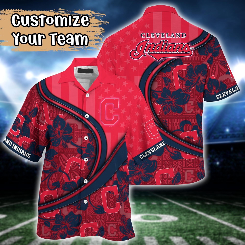 Customized MLB Cleveland Indians Hawaiian Shirt Harmony Hues For Fans