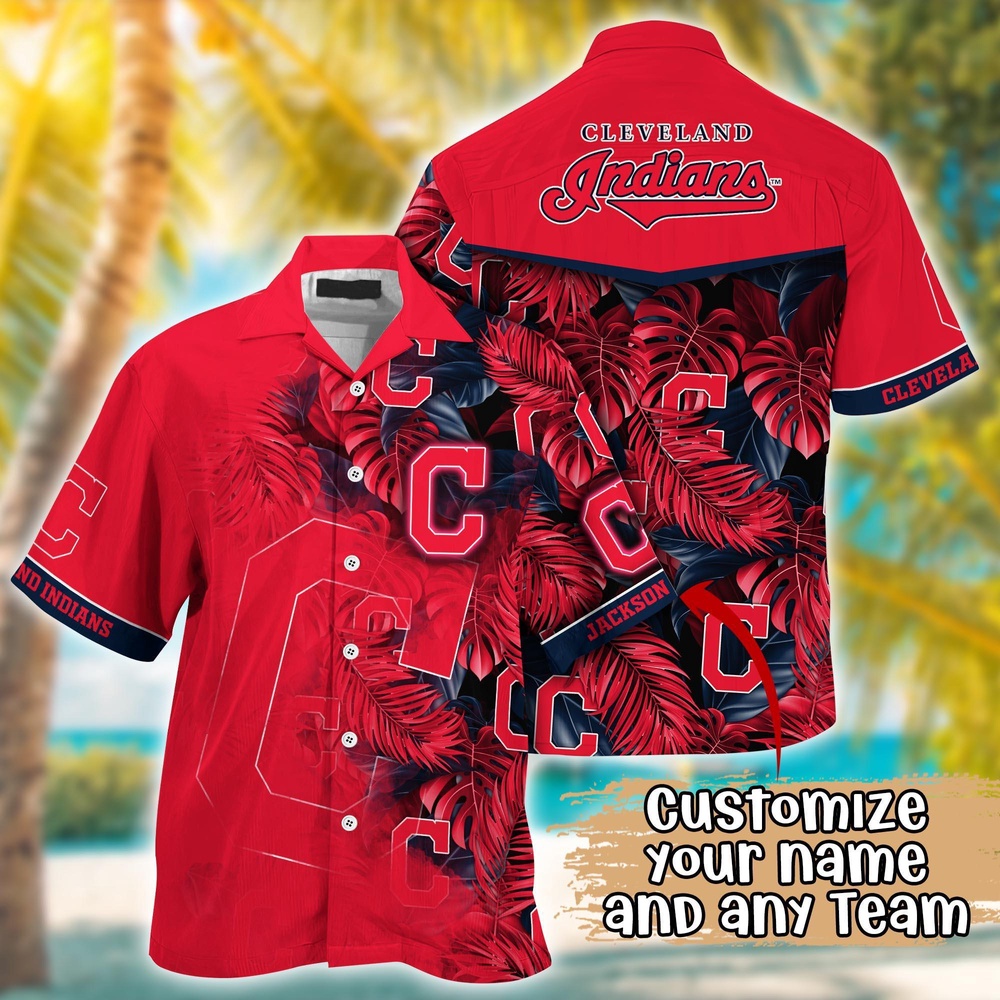 Customized MLB Cleveland Indians Hawaiian Shirt Radiant Rhythms For Fans