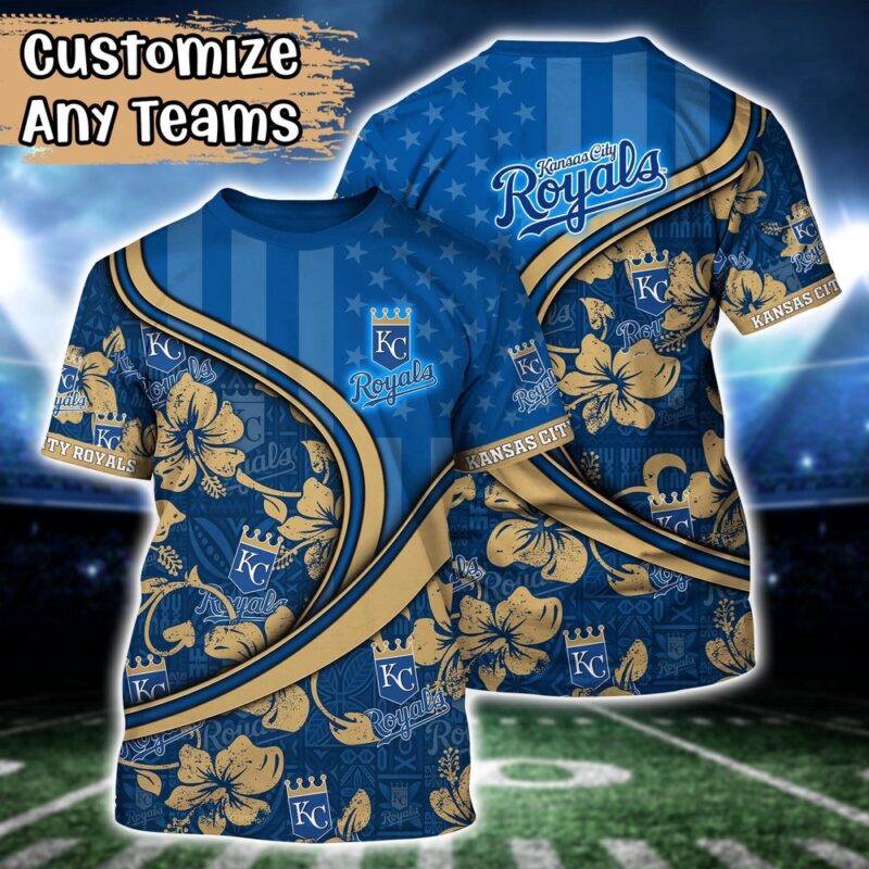 Customized MLB Kansas City Royals 3D T-Shirt Aloha Grand Slam For Sports Enthusiasts