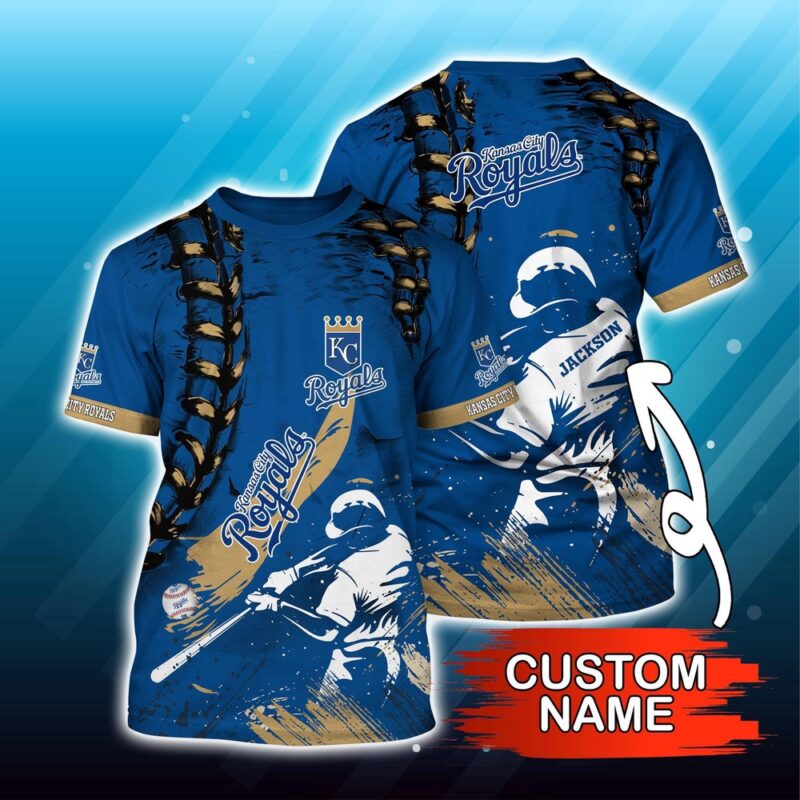 Customized MLB Kansas City Royals 3D T-Shirt Sunset Slam Chic For Sports Enthusiasts