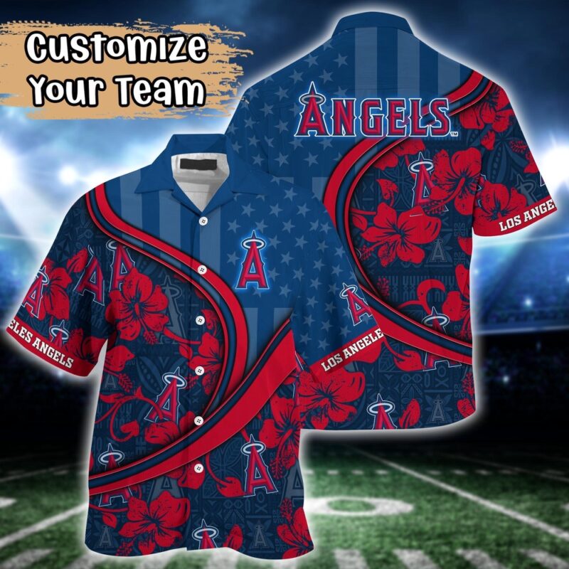 Customized MLB Los Angeles Angels Hawaiian Shirt Harmony Hues For Fans