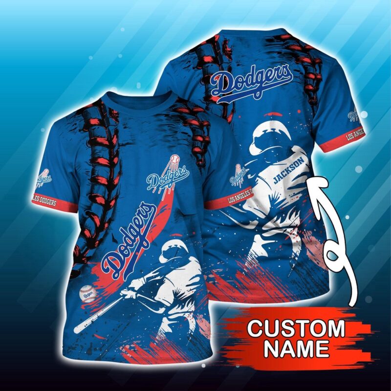 Customized MLB Los Angeles Dodgers 3D T-Shirt Sunset Slam Chic For Sports Enthusiasts